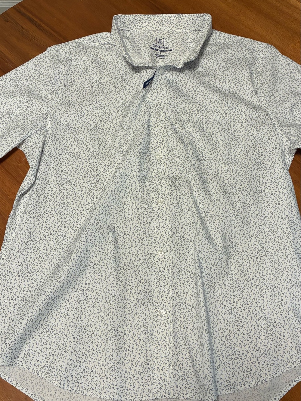 George button-up, fish print, size L, NWT